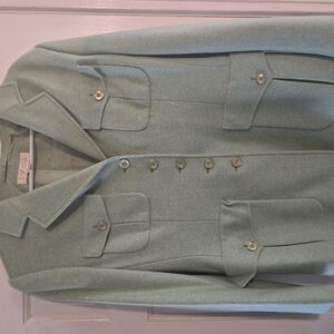 Mint Green Cashmere Escada Button-Up Blazer